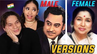 Latinos react to Male Version Vs Female Version Of Hindi Songs [upl. by Drofnas421]