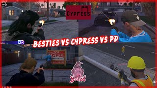 Besties Vs Cypress Vs PD Near Courthouse Multi Pov  NoPixel 40 GTARP [upl. by Durtschi]