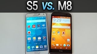 Samsung Galaxy S5 vs HTC One M8 comparatif complet  par TestMobilefr [upl. by Araminta]