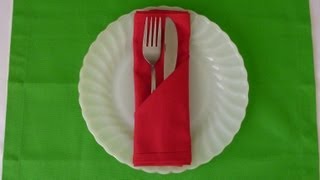 Napkin Folding  Simple Pocket [upl. by Geiss]