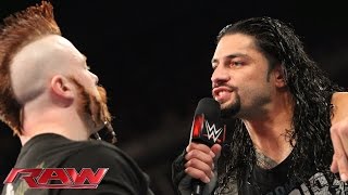 Roman Reigns demands a rematch with Sheamus Raw November 23 2015 [upl. by Spragens]