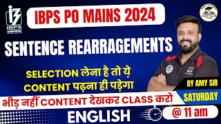 Sentence Rearrangement  IBPS PO Mains 2024  English  ByAmy Sir ibpspo2024 [upl. by Anyk30]