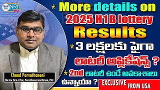 2025 H1B Lottery Results Announced  H1B 2nd Lottery chances  Chand Parvathaneni h1blottery [upl. by Nnaeirb]