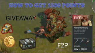 HOW TO GET 1500 POINTS IN THE PURIFICATION RITUAL  Giveaway over Last Day on Earth [upl. by Anitsirhcairam304]