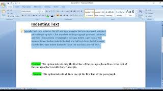 Indenting Text l MS WORD l 2024 [upl. by Rubbico]