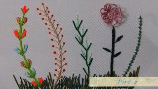 Hand Embroidery Designs I Stem amp Branches Stitches for Hand Embroidery beginners I Part 2 [upl. by Payton34]