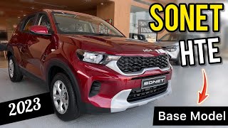 2023 Kia Sonet Base Model HTE Review 🔥 Price Features Specs amp All Details [upl. by Ardnaet]