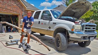 73L Powerstroke Diesel Gets 5 INCH TurboBack Straight Pipe Insane Before amp After Sound Test [upl. by Ive]