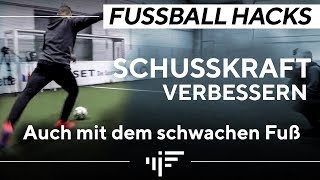 Schusskraft verbessern  auch mit dem schwachen Fuß Fußball Hacks  iM Football [upl. by Suzy310]