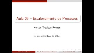 ACH2044  Sistemas Operacionais Aula 05  Escalonamento de Processos [upl. by Rolyak]