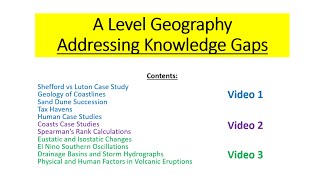 A Level Geography  Addressing Knowledge Gaps Part 2 [upl. by Addiego]