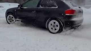 Audi A3 Quattro VR6 32 Powersliding on Snow [upl. by Morgana]