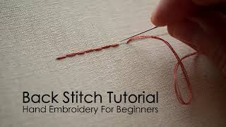 Hand Embroidery For Beginners  Back Stitch Tutorial [upl. by Nylia833]