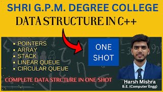 Data Structures Crash Course in C  Pointers Arrays Stack Queue  Shri GPM Degree College [upl. by Silsbye610]