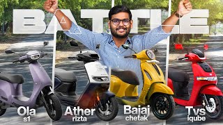 Kon Hai India Ki Best Electric Scooter  Ola S1 Pro VS Bajaj Chetak VS Ather 450X  EV BUY [upl. by Jaal]