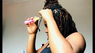 Retightening mid length microlocs How to interlock locs interlocking method [upl. by Catha]