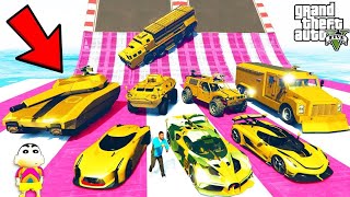 🤨Franklin Testing LUXURY GOLD CARS vs MASSIVE SPEED BUMPS in GTA 5  SHINCHAN and CHOP [upl. by Nnylsor306]