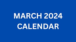 March 2024 Calendar Printable with Holidays of USA UK India Canada Australia etc  CalendarBuzz [upl. by Giles]