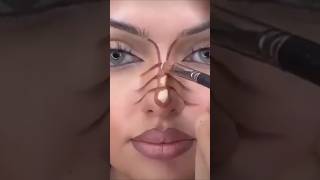 Very Interesting Method Of Apply Nose Contour Hack 😁This Hack Literally Work😲shortcontourmakeup [upl. by Elinet]