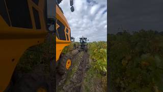 Slippery harvest Audouin Jerome in Bordeaux thewinearound harvest tractor harvestmachine wine [upl. by Dibbrun]