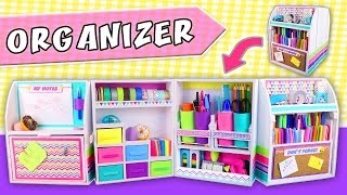 🗃 DESKTOP ORGANIZER DIY expandable from Cardboard 👉 Back to school  aPasos Crafts DIY [upl. by Lyreb]