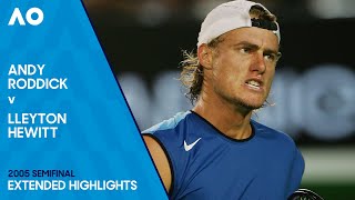 Andy Roddick v Lleyton Hewitt Extended Highlights  Australian Open 2005 Semifinal [upl. by Ahsiakal]