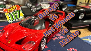 Vintage Diecast 118 Scale Review HW VS MAISTO VS BURAGO [upl. by Cioffred]