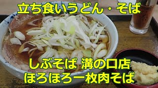 【立ち食いそば・うどん】ほろほろ一枚肉そば しぶそば 溝の口店 ぶらり立ち食いそば 駅そば 立ち食いそば [upl. by Nisaj384]