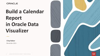 Build a Calendar Report in Oracle Data Visualizer [upl. by Nidnal689]