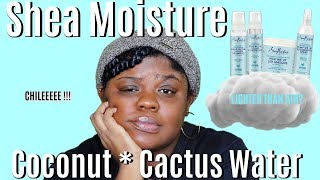 New Shea Moisture Coconut amp Cactus Water  Demo  Review  Lighter Than Air Volume Hmmmm [upl. by Ahsyekal]