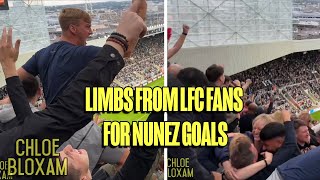 ABSOLUTE LIMBS FROM LIVERPOOL FANS FOR DARWIN NUNEZ’S GOALS AGAINST NEWCASTLE  VIEW FROM AWAY FANS [upl. by Haveman785]