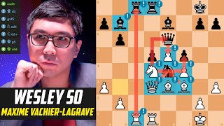 Wesley So CRUSHED Maxime VachierLagrave with 5 Great Moves  Grand Chess Tour Paris Rapid amp Blitz [upl. by Horten166]