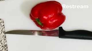 Slicing Sweet Pepper Asmrsounds Cutting Dicing Red Pepper [upl. by Elrebmik]