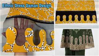 New daman design cutting and stitching  Ethnic shirt daman design  cutwork daman design [upl. by Pascoe789]