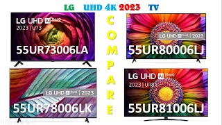 LG 55UR73006LA vs 55UR78006LK Vs 55UR80006LJ vs 55UR81006LJ TV Comparison 2023 Arvizas [upl. by Ayotac]