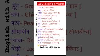 Learn useful Hindi to English words trending english shortsfeed vocbulary explore skills [upl. by Iadahs]