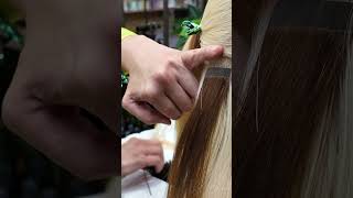 How to apply tape hair extensions the correct way [upl. by Airdnna]