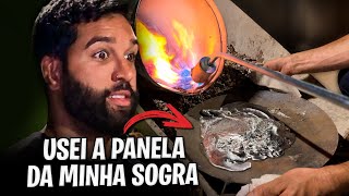 USEI A PANELA DA MINHA SOGRA PRA DERRETER O CHUMBO QUE VAI NO NOSSO PORTÃO 😬 [upl. by Ahsrav]