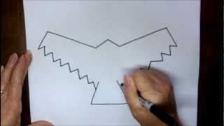 How to Draw a Hawk Outline Step by Step Simple Easy Drawing Lesson with Doodleacademy [upl. by Okikuy]