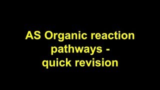 Quick Revision  AS Organic reaction pathways [upl. by Golden]