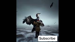 Russian Explorer with Giant Pallas’s Cormorant in Snowy Tundra  Tiny World birds animation [upl. by Bernice207]