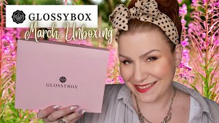 SPOILER UNBOXING GLOSSYBOX MARCH 2022 BEAUTY BOX  FREE MYSTERY BOX OFFER [upl. by Analla]