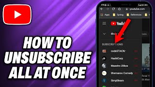 How To Unsubscribe On YouTube All At Once 2024  Quick Help [upl. by Inotna319]