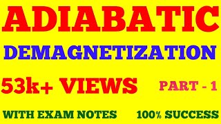 ADIABATIC DEMAGNETISATION  COOLING BY ADIABATIC DEMAGNETIZATION  PART  1  WITH EXAM NOTES [upl. by Waldner]