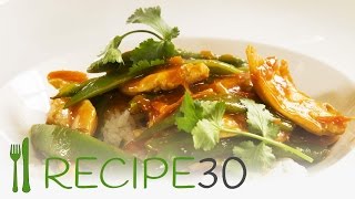 THAI GINGER amp LEMON GRASS CHICKEN STIRFRY Recipe30com [upl. by Calysta]