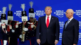 Hissing from Davos audience as founder introduces Trump [upl. by Adnor290]