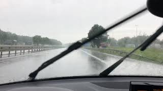 Unwetter auf Autobahn Stark Regen im Sommer stormy weather on highway at summer time Severe weather [upl. by Hephzibah904]