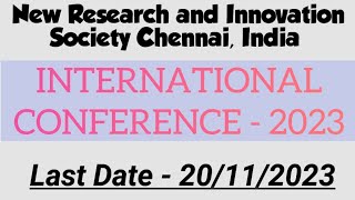 INTERNATIONAL CONFERENCE 2023  Last date for Abstract Submission  20112023 [upl. by Gifford]