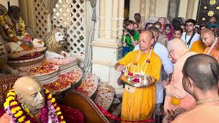 HH Gopal Krishna Goswami Maharaj with HH Giriraj Maharaj ISKCONVrndavan  Vyas Pooja 2024 [upl. by Tilly]