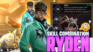 RYDEN SKILL COMBINATION  BEST CLASH SQUAD COMBINATION  BATTLE ROYALE COMBINATION [upl. by Artined]